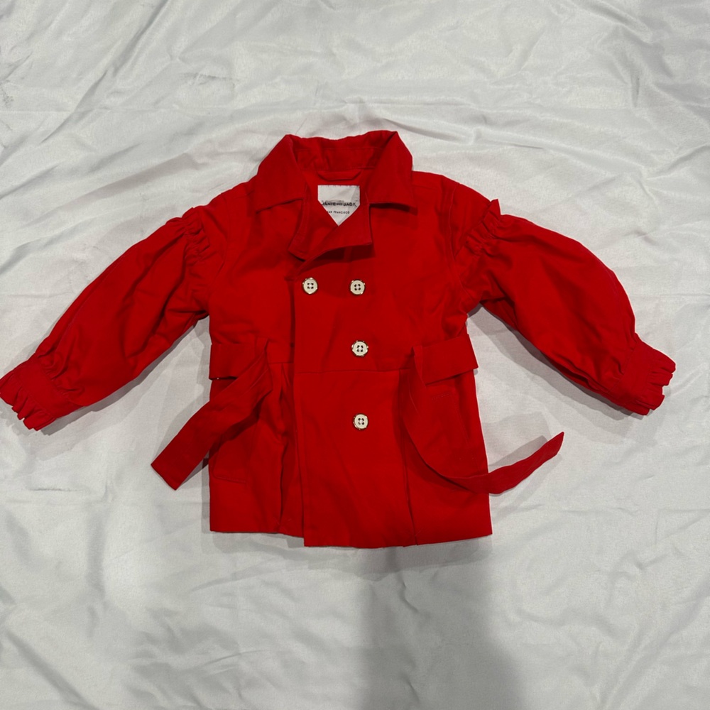 Janie and Jack Toddler Girls’ Red Trench Coat 12–18M